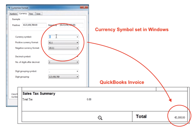 change currency symbol in qb 2016 for mac